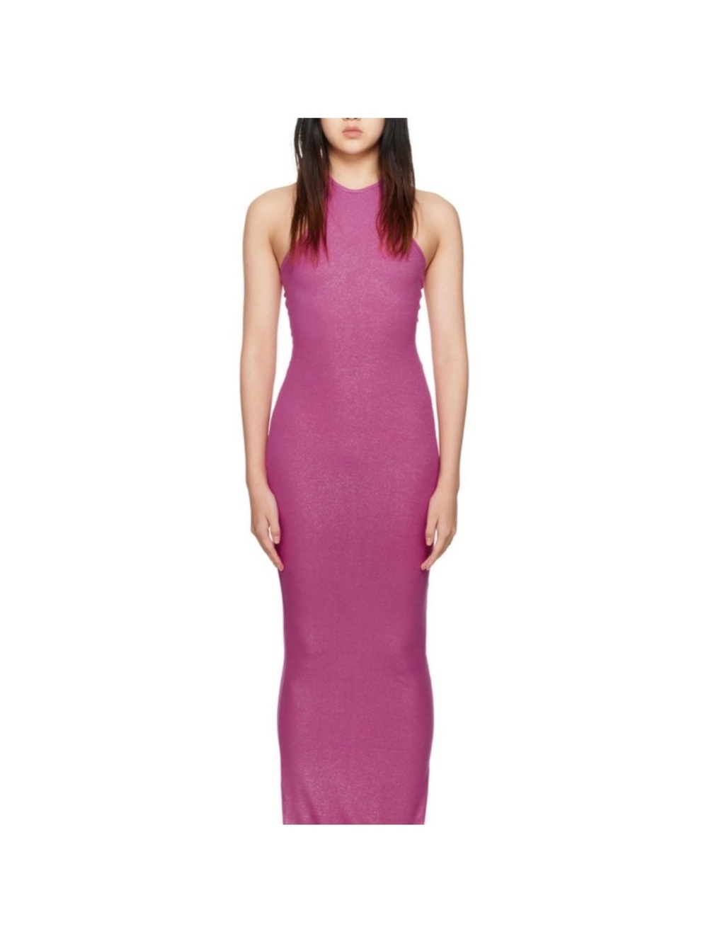 Skims Ribbed Fuchsia Bodycon Maxi Dress